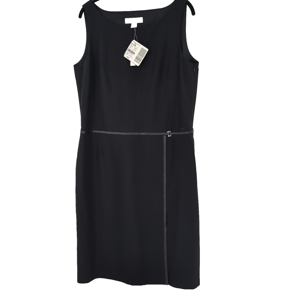 NWT Casual Corner Vintage Sleeveless Sz 12 Black Executive Sheath Dress